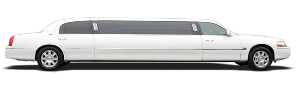 A white stretch Ford Lincoln Limousine