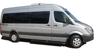 A bride being helped out of limousine by chauffeur